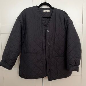 NWOT Micaela Greg cross quilt jacket - charcoal